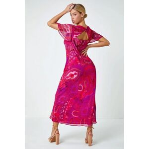 Dusk Fashion Paisley Print Cowl Neck Dress in Purple 8 female