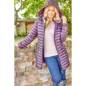 Roman Womens Longline Zip-Through Padded Winter Coat in Purple - Size 10 10 female