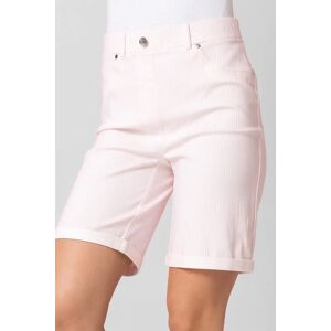 Roman Stripe Print Turn Up Stretch Shorts in Light Pink 20 female