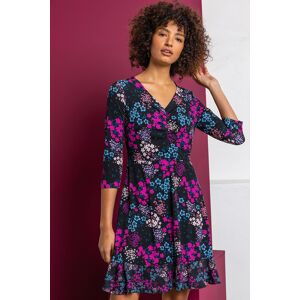 Dusk Fashion Floral Print Ruched Mini Dress in Purple - Size 10 10 female