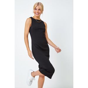 Dusk Fashion Sleeveless Midi Stretch Dress in Black 10 female