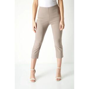 Roman Women's Cropped Stretch Holiday Capri Trousers in Taupe 12 female