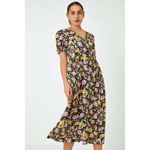 Dusk Fashion Floral Print Button Through Dress in Multi 12 female