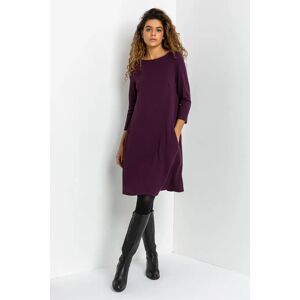 Roman A-Line Pocket Detail Swing Dress in Purple 14 female