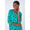 Roman Heart Print Blouson Top in Green 10 female