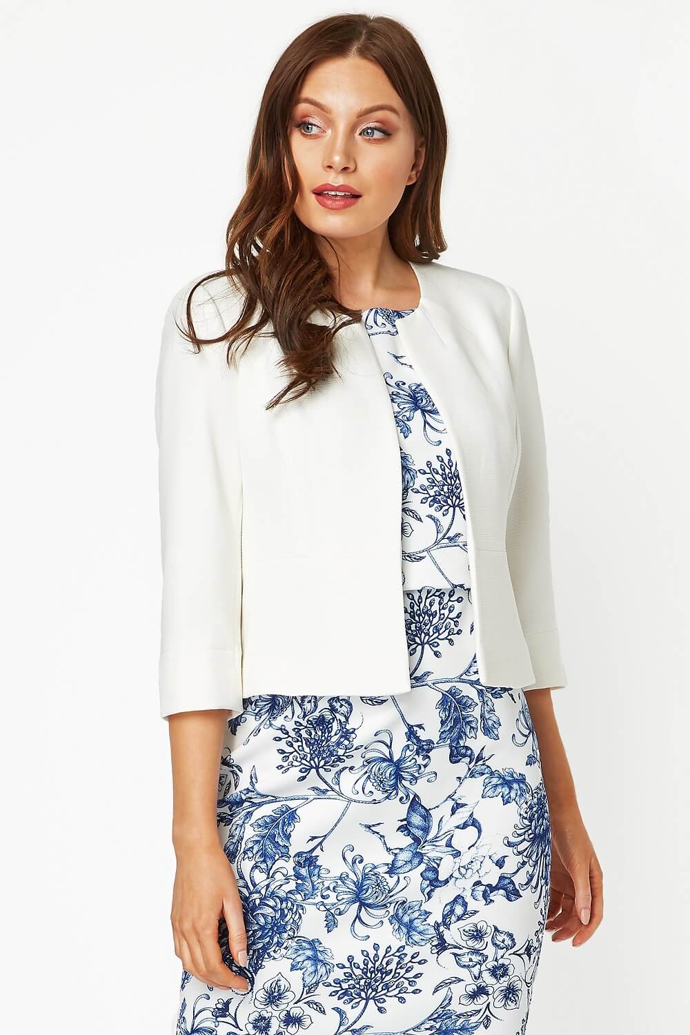 Roman Tailored Jacquard Formal Occasion Jacket in Ivory 12 female
