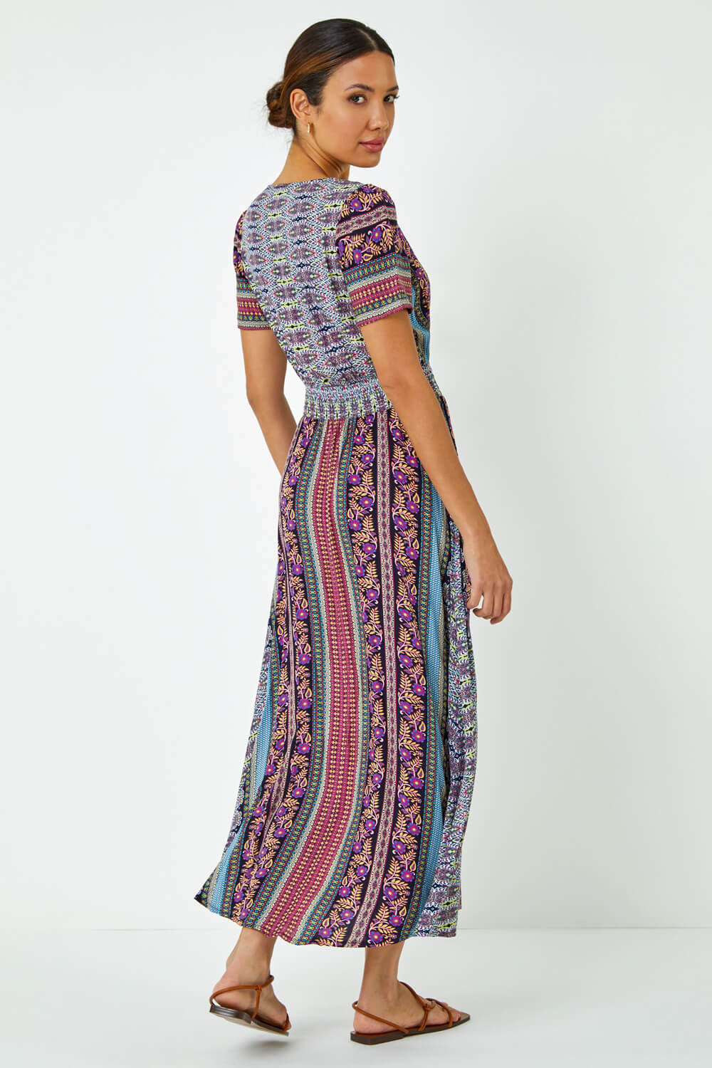 Roman Floral Print Fit and Flare Maxi Dress 20 female