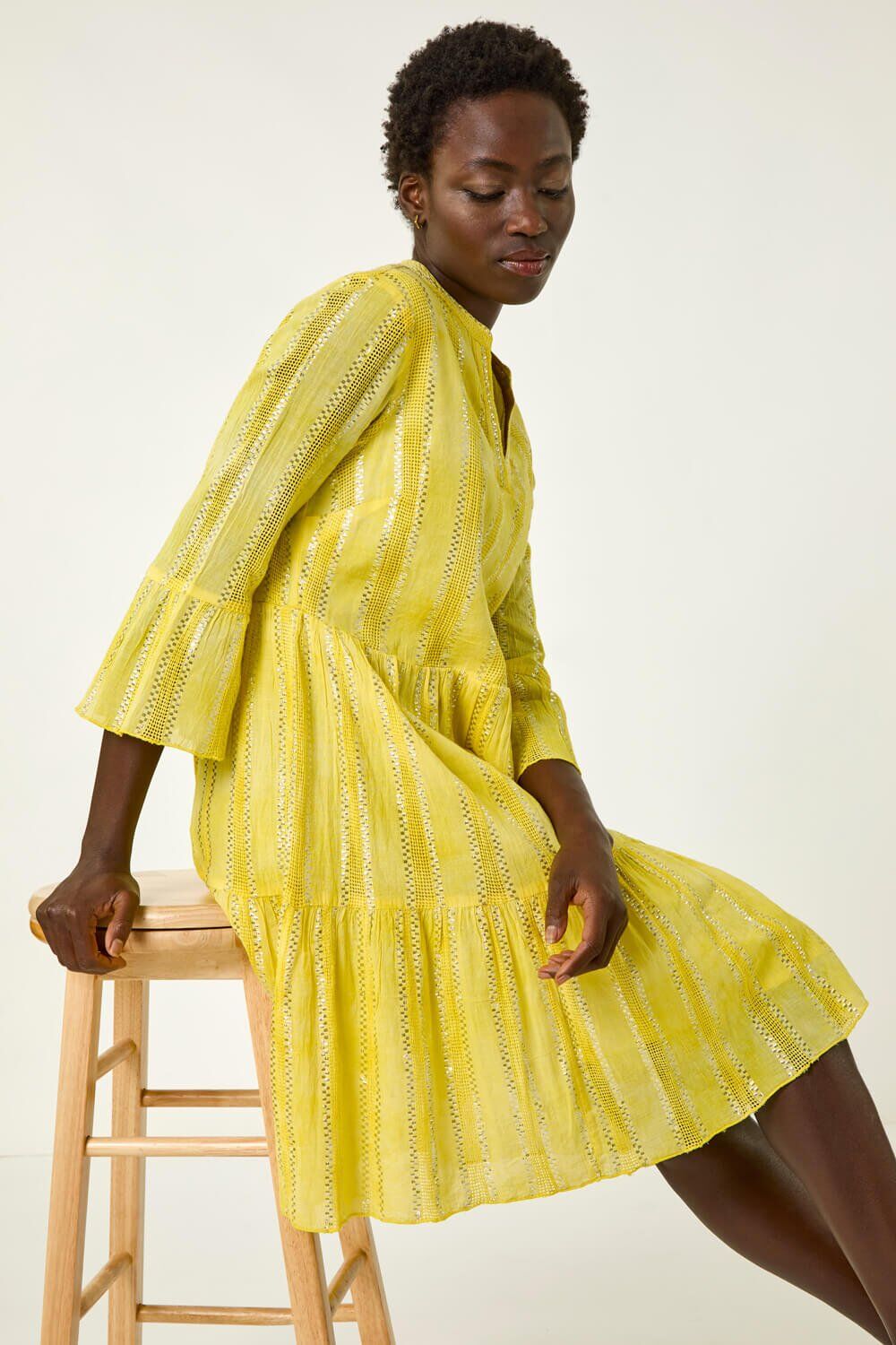 Roman Tie Dye Shimmer Smock Dress 20 female