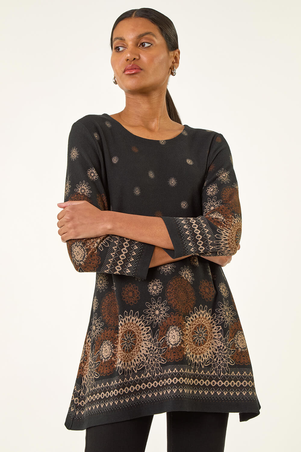 Roman Sunflower Printed Tunic Top 10 female