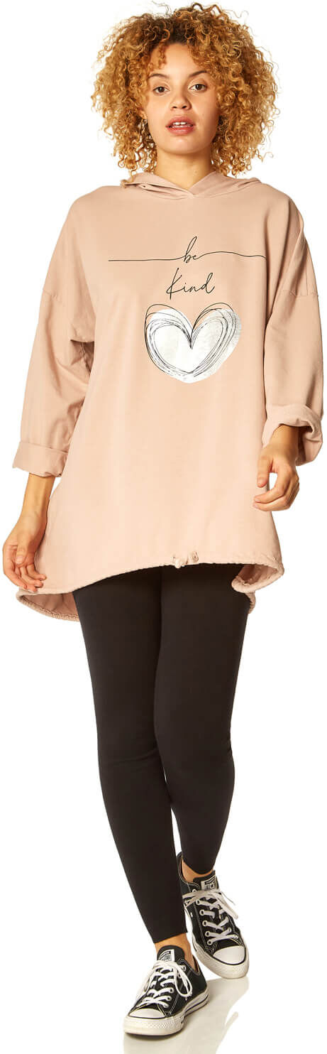 Roman Originals Be Kind Hooded Longline Sweater Roman Originals Be Kind Hooded Longline Sweater