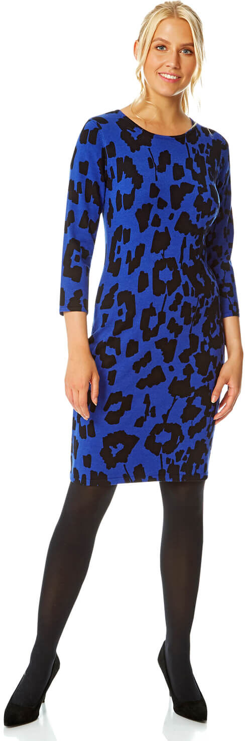 Roman Originals Animal Print Knitted Dress Roman Originals Animal Print Knitted Dress
