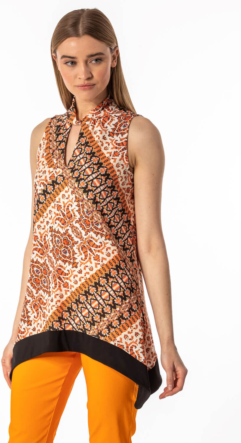 Roman Originals Paisley Twist Neck Vest Top Roman Originals Paisley Twist Neck Vest Top