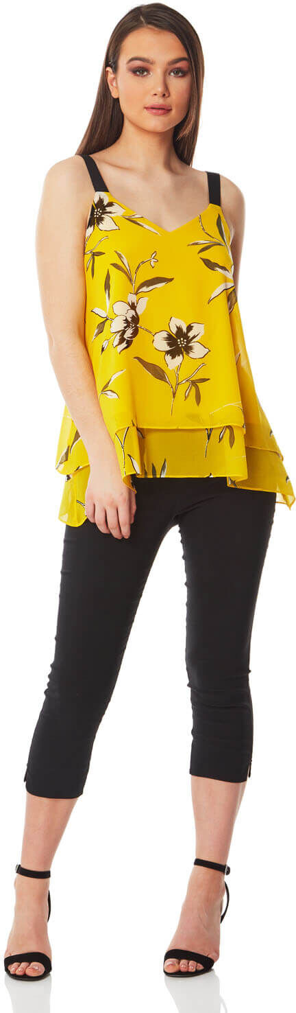 Roman Originals Double Layer Floral Vest Top Roman Originals Double Layer Floral Vest Top