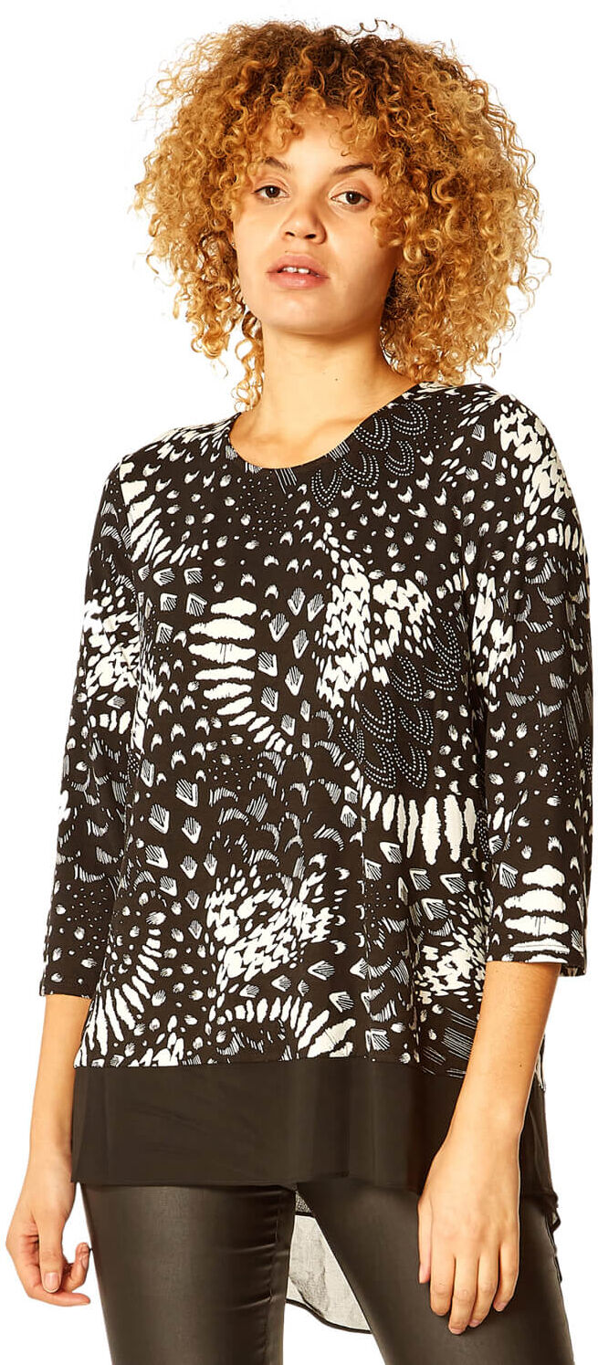 Roman Originals Chiffon Hem Dipped Back Top Roman Originals Chiffon Hem Dipped Back Top