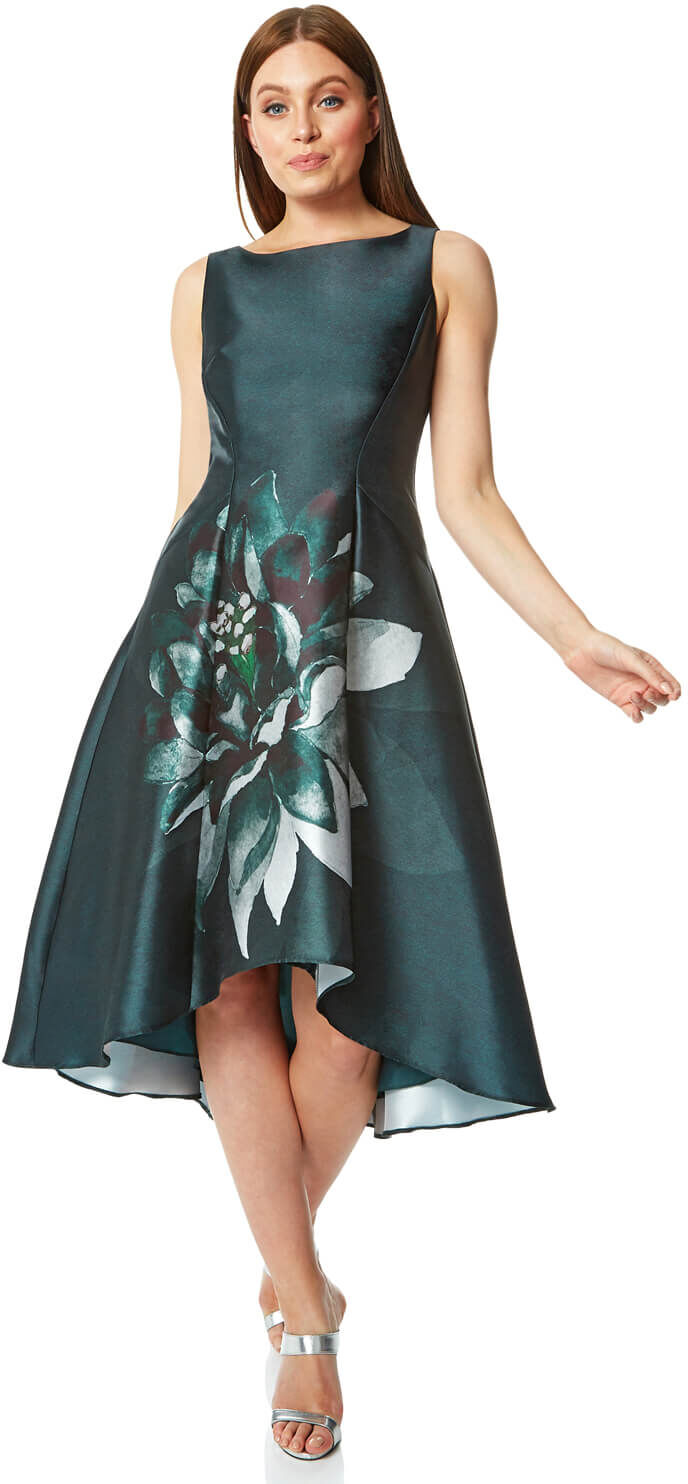 Roman Originals Floral Print Dipped Hem Midi Dress Roman Originals Floral Print Dipped Hem Midi Dress