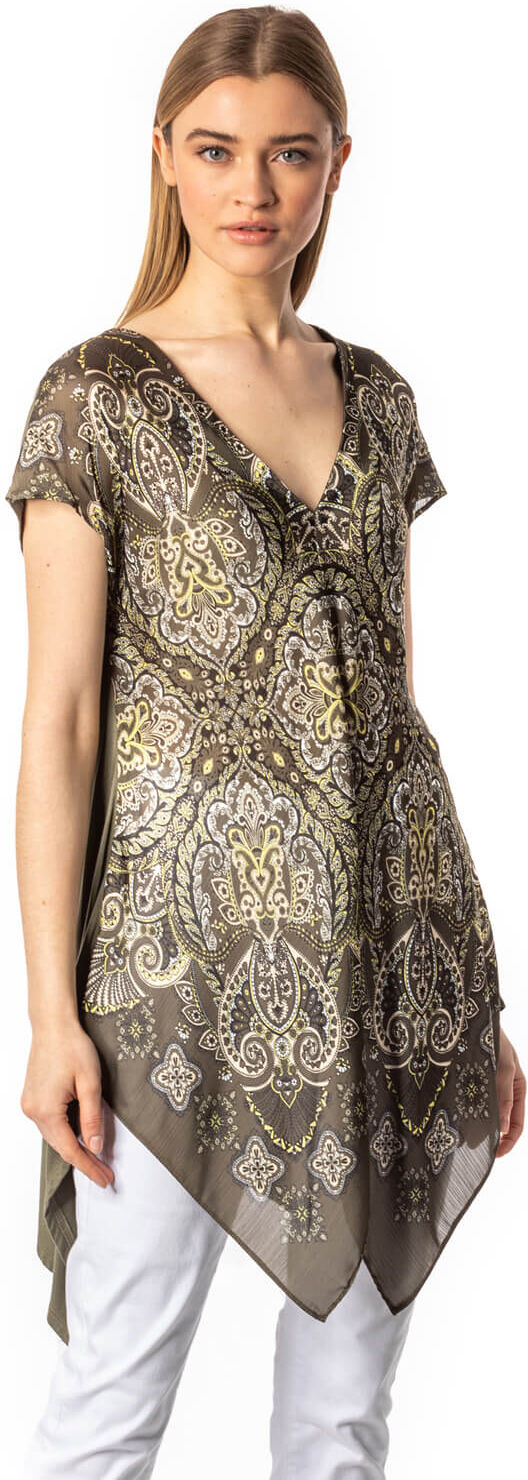 Roman Originals Paisley Print Hanky Hem Top Roman Originals Paisley Print Hanky Hem Top