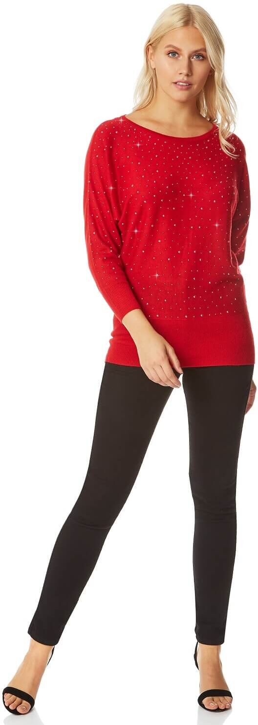 Roman Originals Embellished Hotfix Batwing Jumper Roman Originals Embellished Hotfix Batwing Jumper