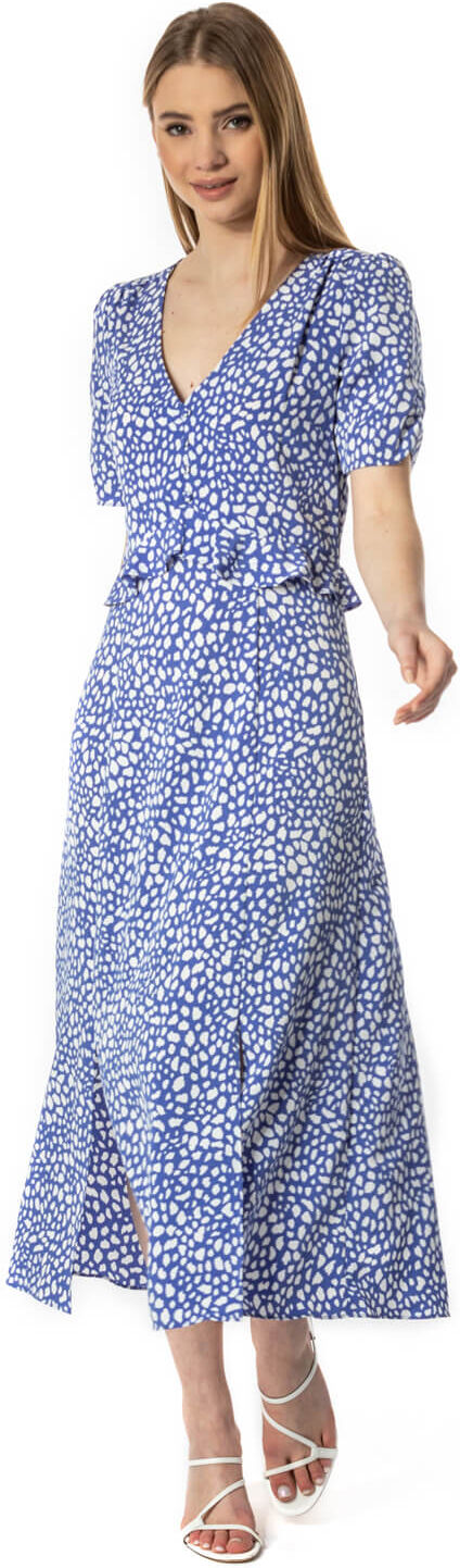 Roman Originals Animal Print Frill Detail Midi Dress Roman Originals Animal Print Frill Detail Midi Dress