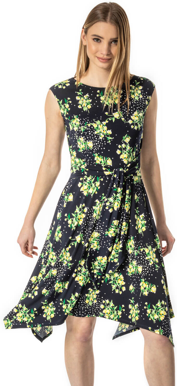 Roman Originals Hanky Hem Spot Floral Dress Roman Originals Hanky Hem Spot Floral Dress