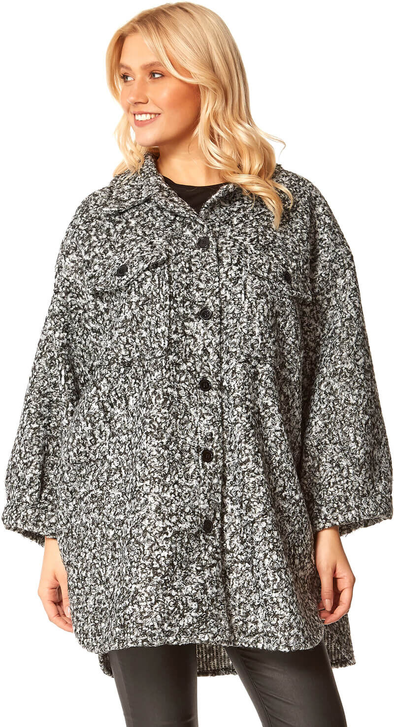 Roman Originals Borg Shacket Coat Roman Originals Borg Shacket Coat