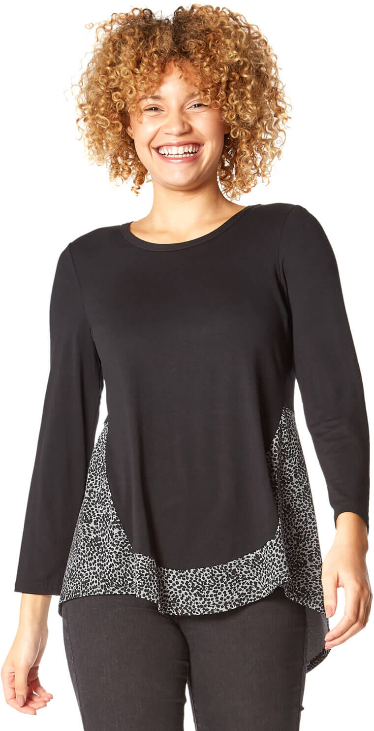Roman Originals Contrast Panel Jersey Top Roman Originals Contrast Panel Jersey Top