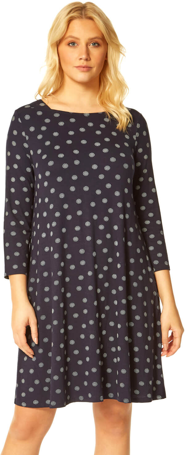 Roman Originals Spot Print Pocket Swing Dress Roman Originals Spot Print Pocket Swing Dress