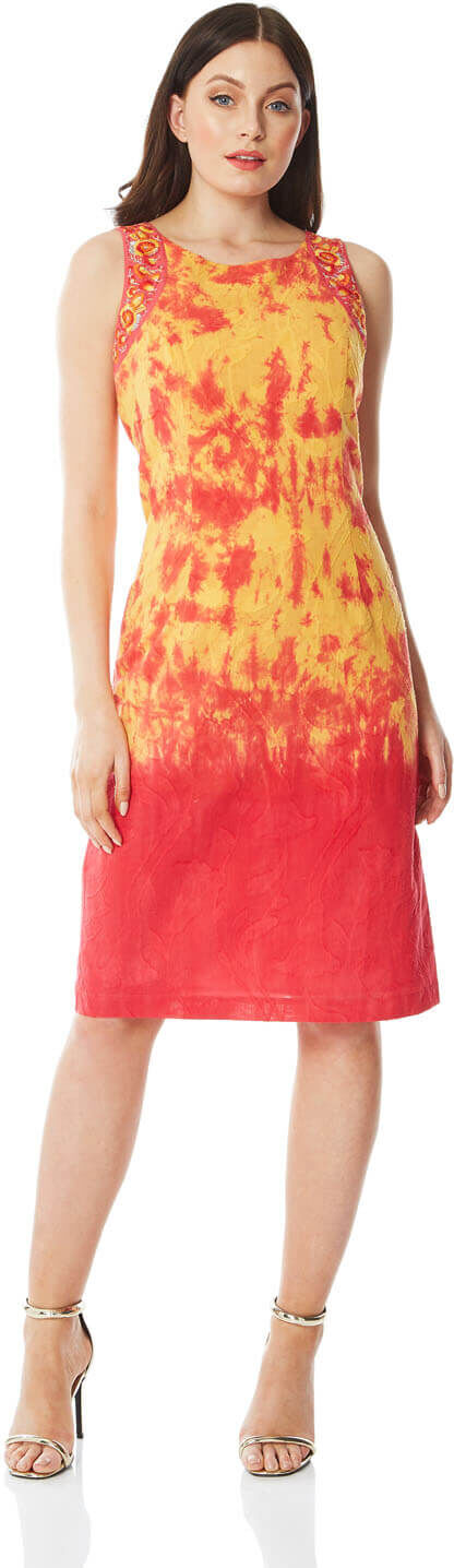 Roman Originals Embroidered Tie Dye Shift Dress Roman Originals Embroidered Tie Dye Shift Dress