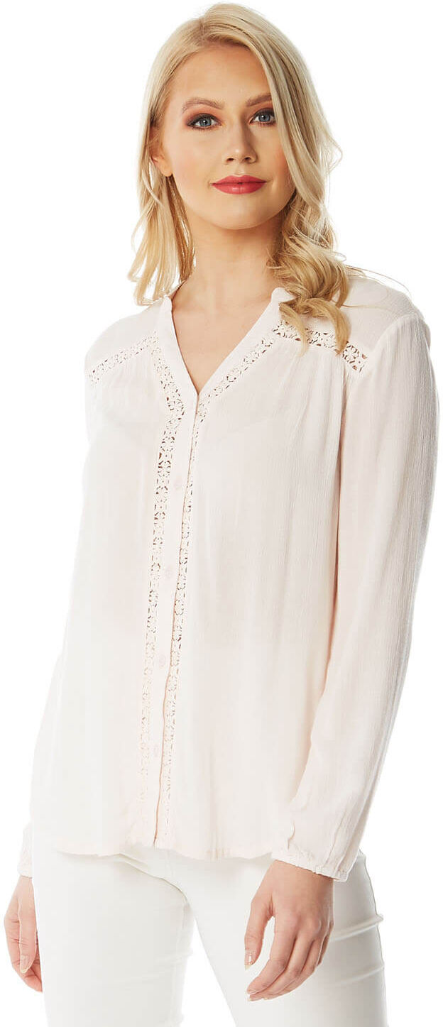 Roman Originals Lace Insert Long Sleeve Overshirt Roman Originals Lace Insert Long Sleeve Overshirt