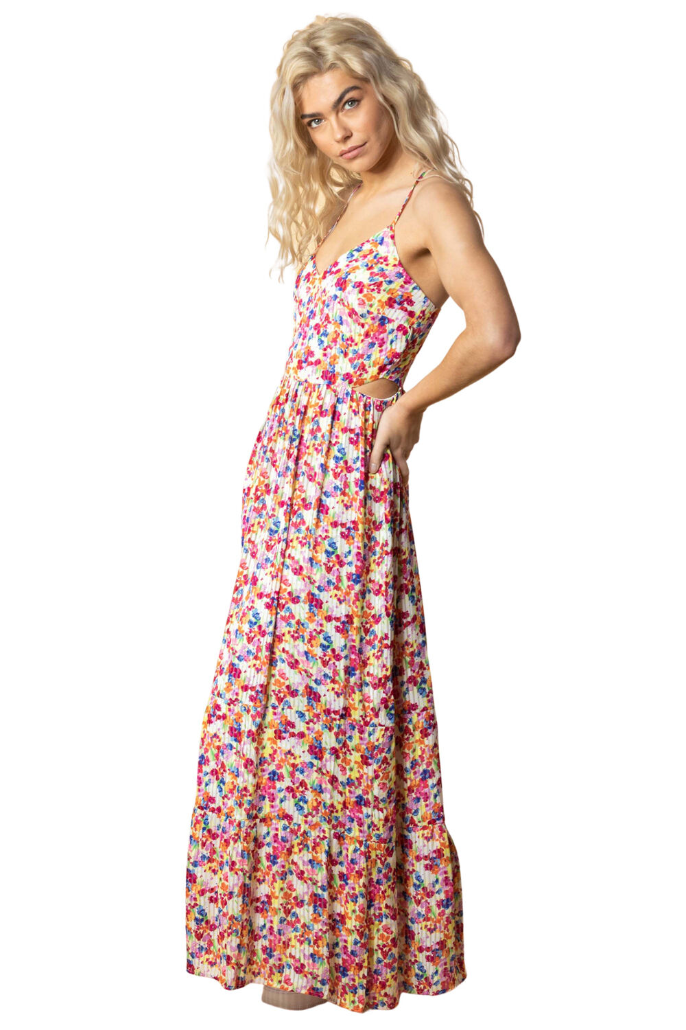 Dusk Floral Cross Back Maxi Dress