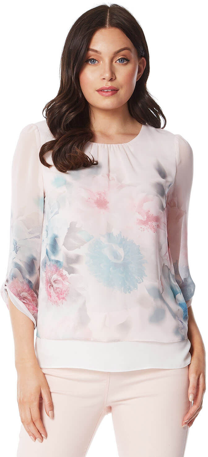 Roman Originals Floral Overlay Top Roman Originals Floral Overlay Top