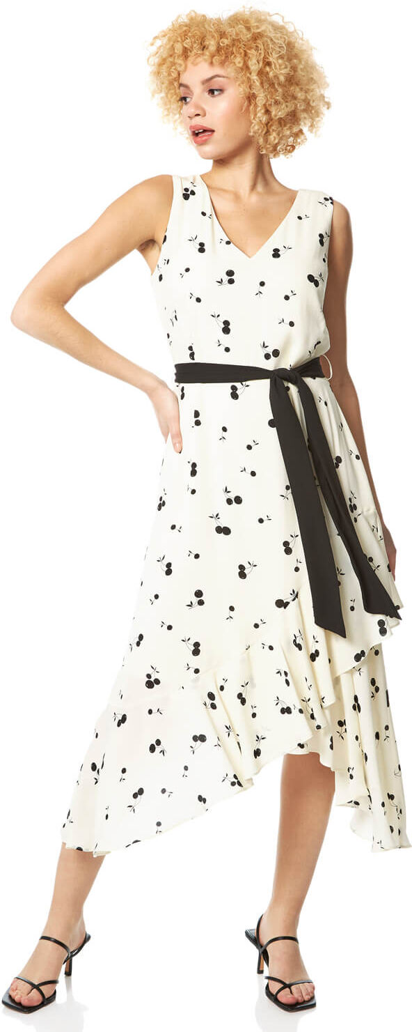 Roman Originals Cherry Printed Asymmetric Midi Dress Roman Originals Cherry Printed Asymmetric Midi Dress