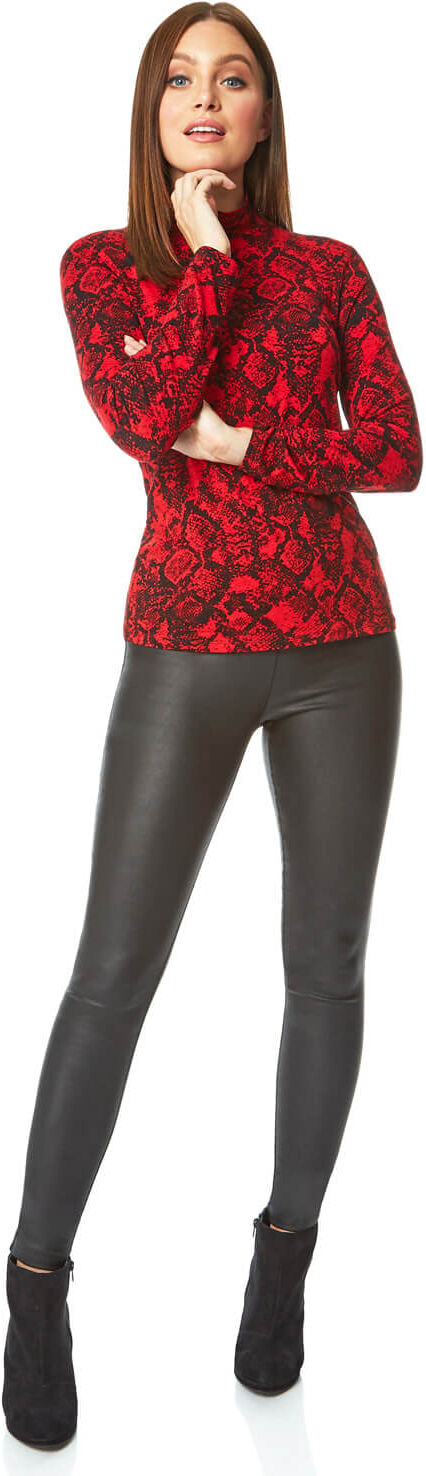 Roman Originals Snake Animal Print Polo Top Roman Originals Snake Animal Print Polo Top