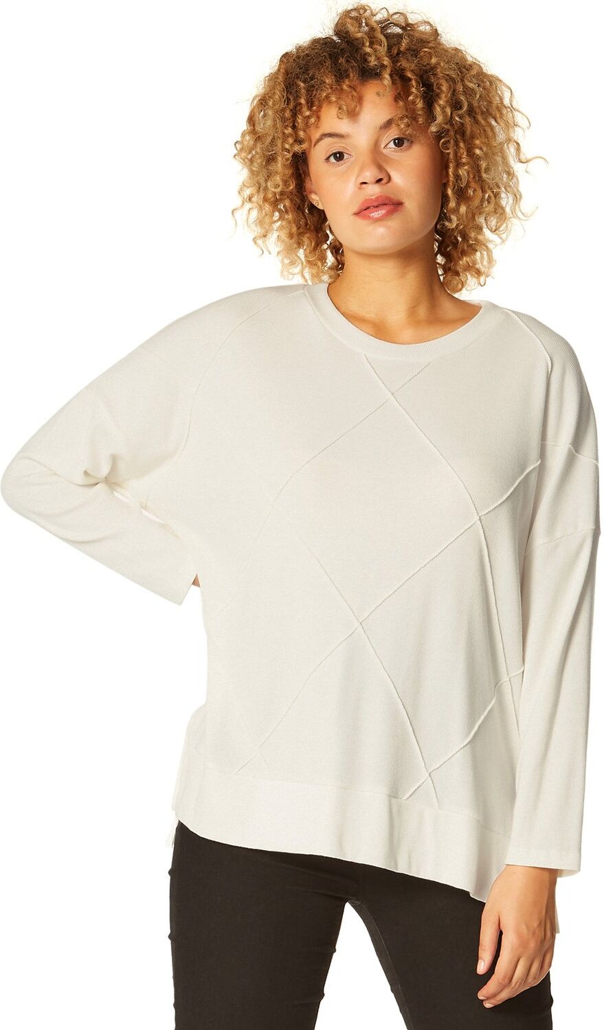 Roman Originals Check Detail Long Sleeve Lounge Top Roman Originals Check Detail Long Sleeve Lounge Top