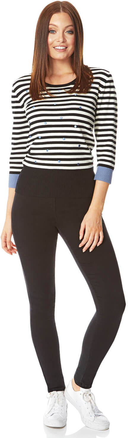 Roman Originals Stripe Spot Contrast Border Jumper Roman Originals Stripe Spot Contrast Border Jumper