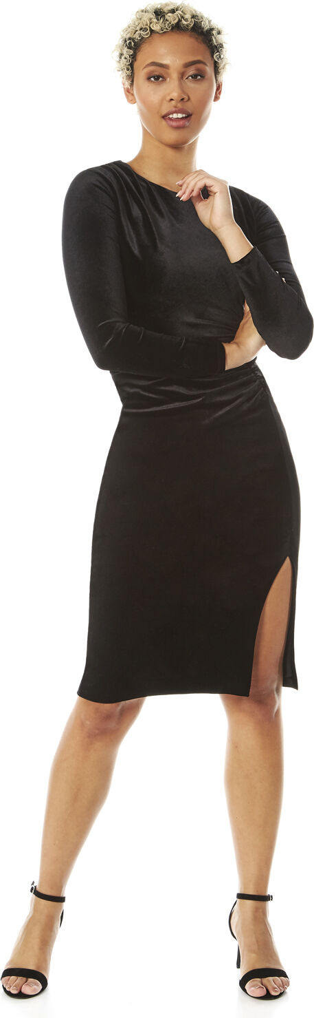 Roman Originals Long Sleeve Velvet Shift Dress Roman Originals Long Sleeve Velvet Shift Dress