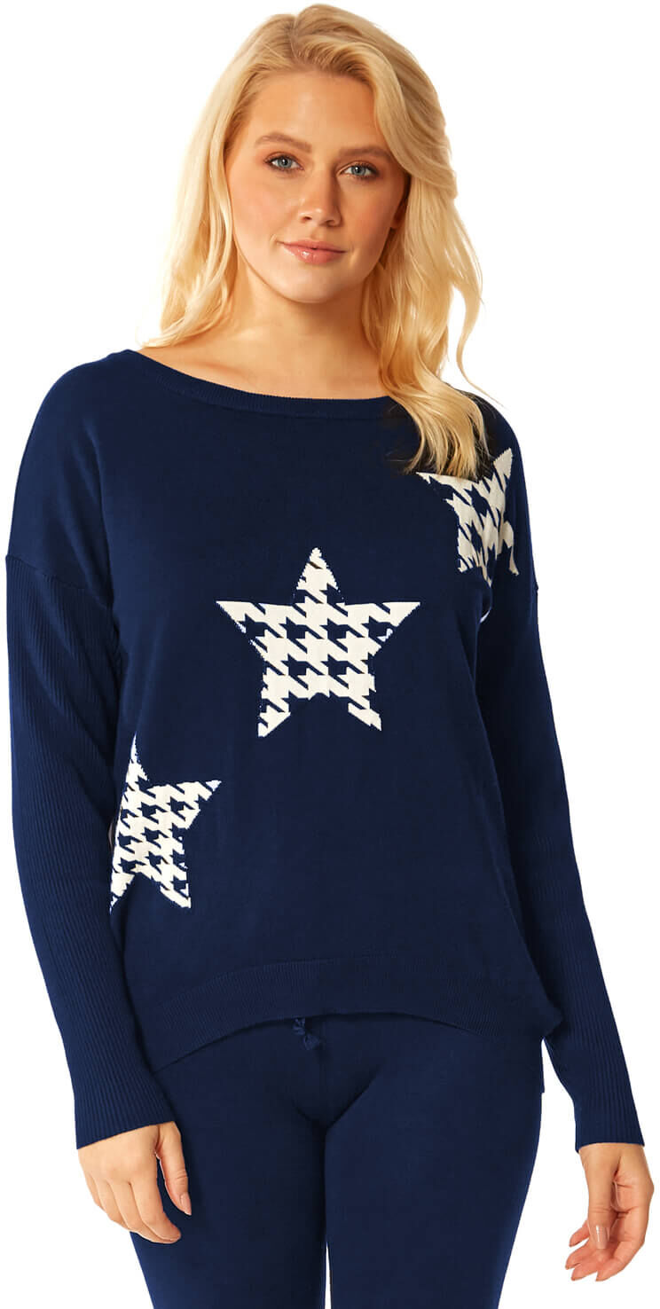 Roman Originals Houndstooth Star Jumper Roman Originals Houndstooth Star Jumper