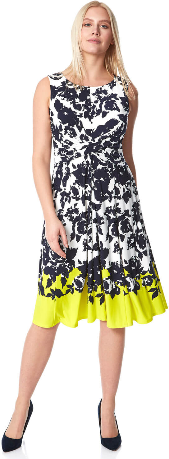 Roman Originals Floral Border Print Twist Waist Dress Roman Originals Floral Border Print Twist Waist Dress