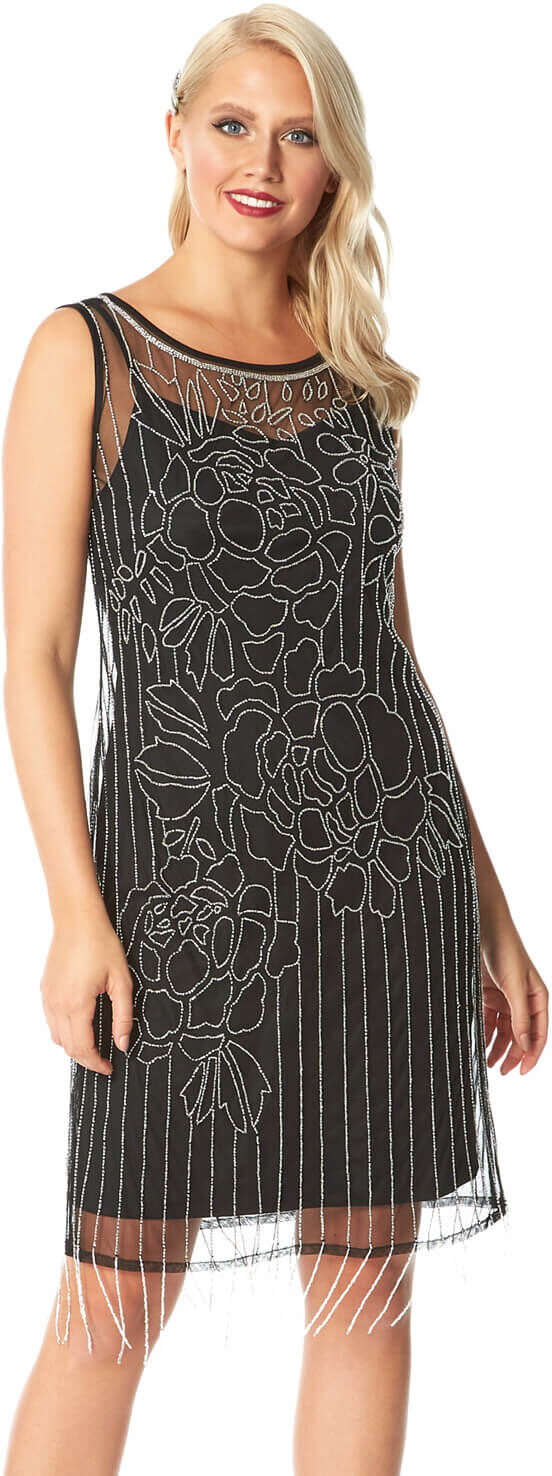 Roman Originals Floral Embellished Flapper Dress Roman Originals Floral Embellished Flapper Dress