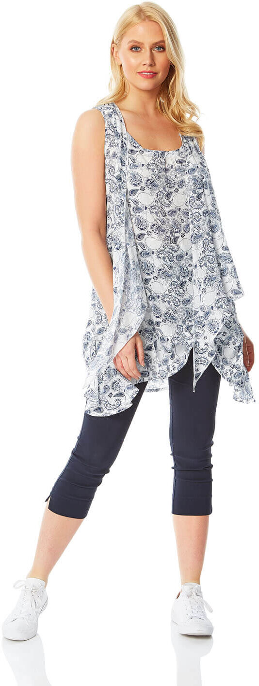 Roman Originals Paisley Print Crinkle Top Roman Originals Paisley Print Crinkle Top