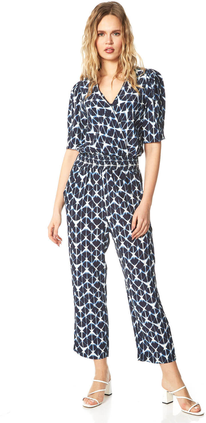 Roman Originals Tie Dye Wrap Front Jumpsuit Roman Originals Tie Dye Wrap Front Jumpsuit