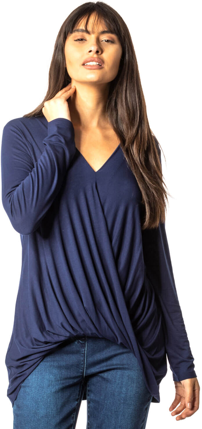 Roman Originals Wrap Front Long Sleeve Top Roman Originals Wrap Front Long Sleeve Top