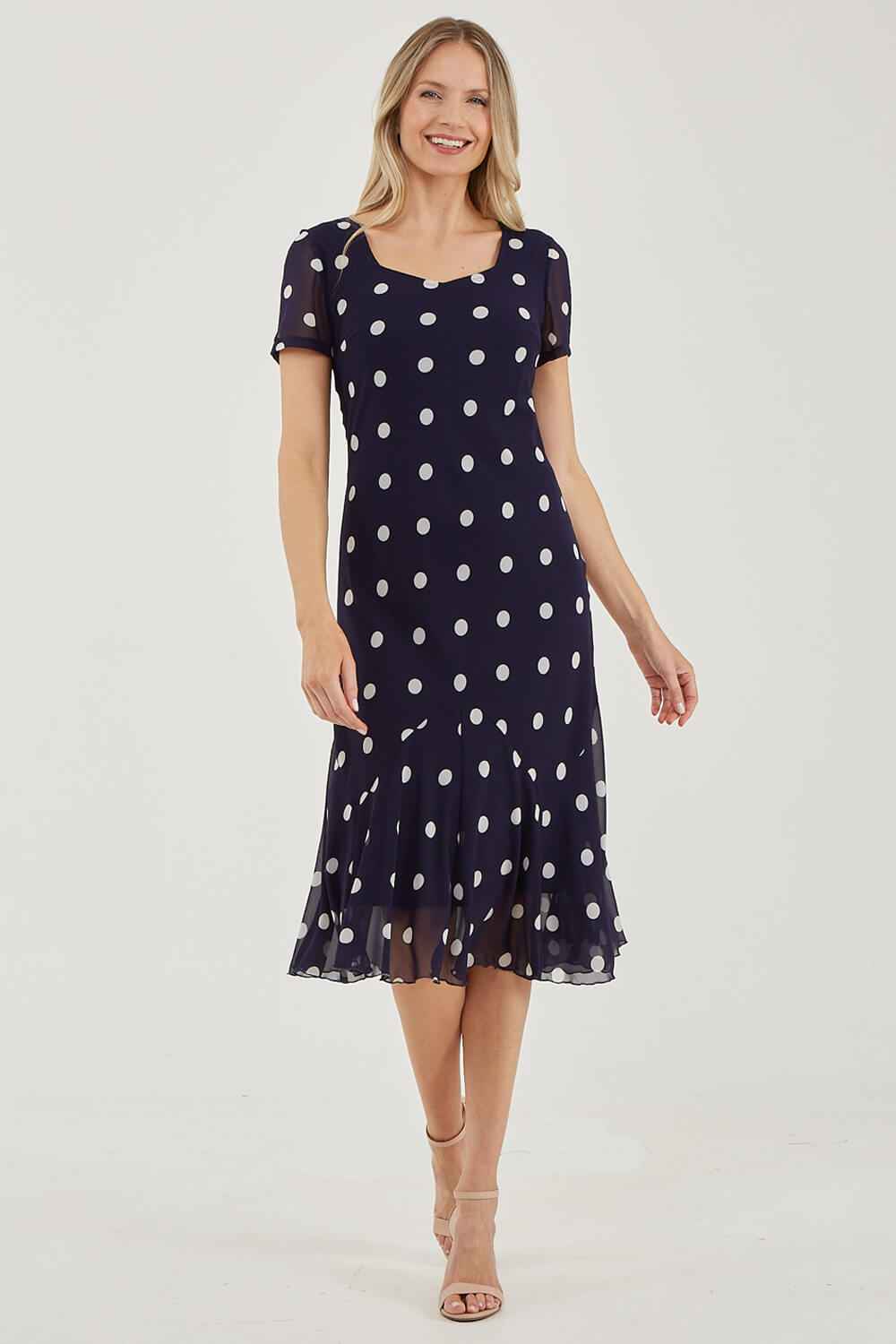 Julianna Spot Print Chiffon Dress Julianna Spot Print Chiffon Dress