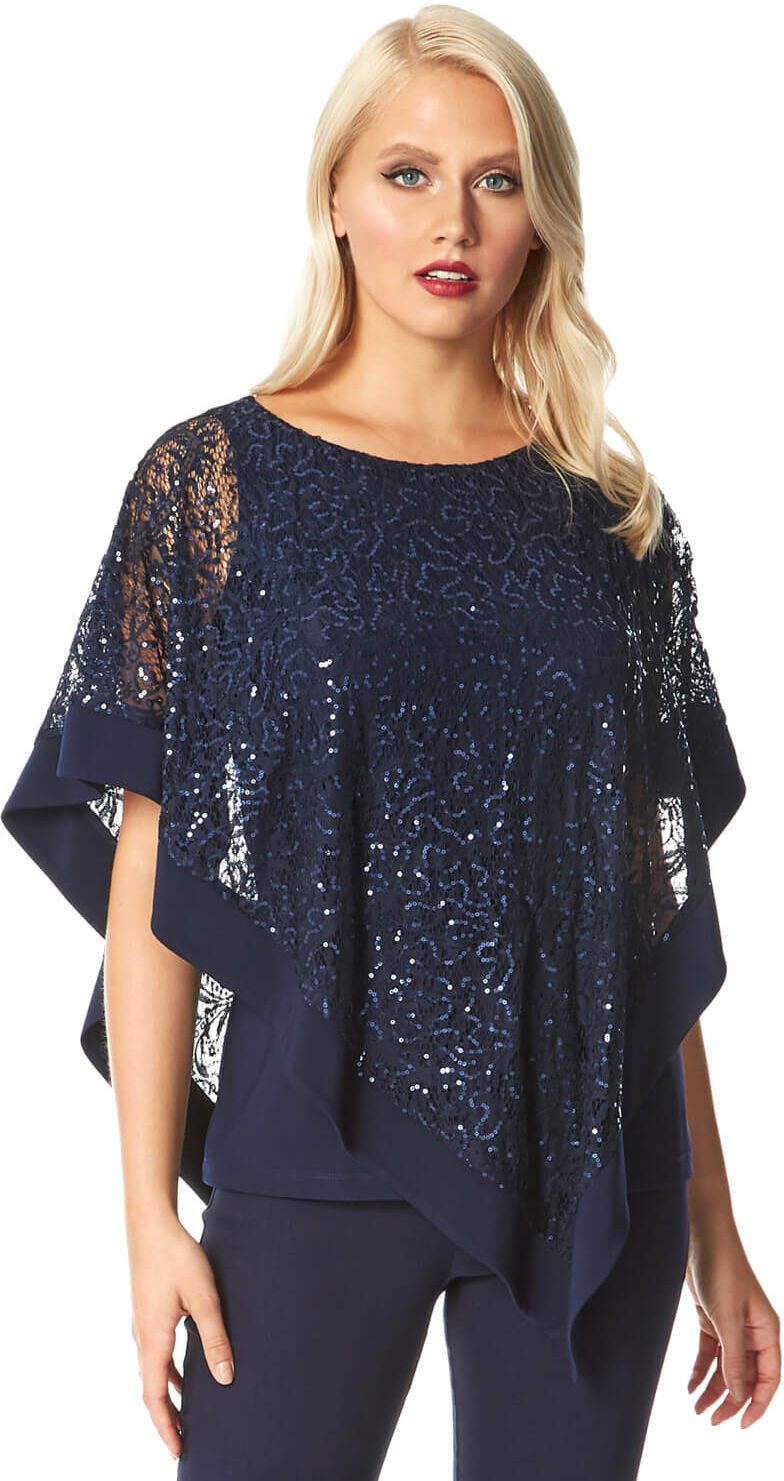 Roman Originals Sequin Embellished Overlay Top Roman Originals Sequin Embellished Overlay Top