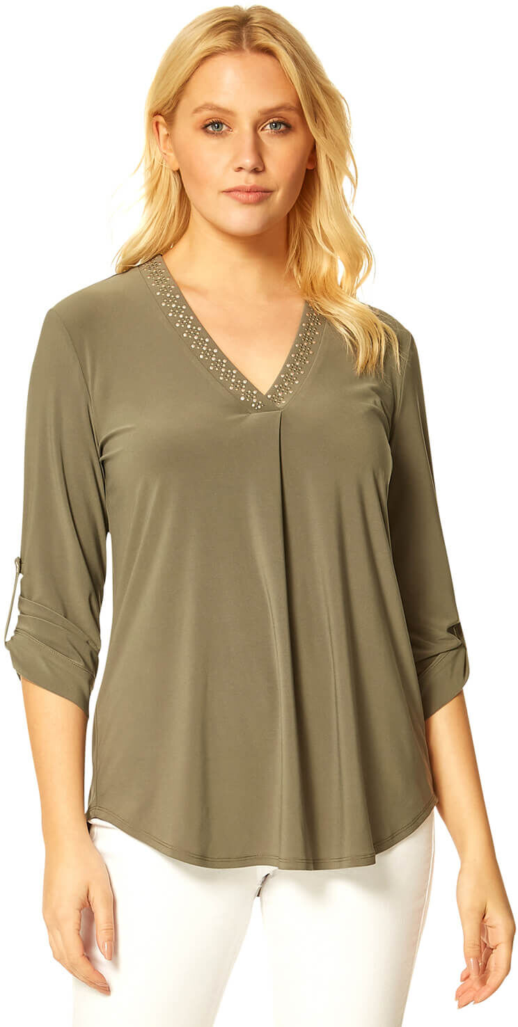 Roman Originals Sparkle Embellished Neck Top Roman Originals Sparkle Embellished Neck Top