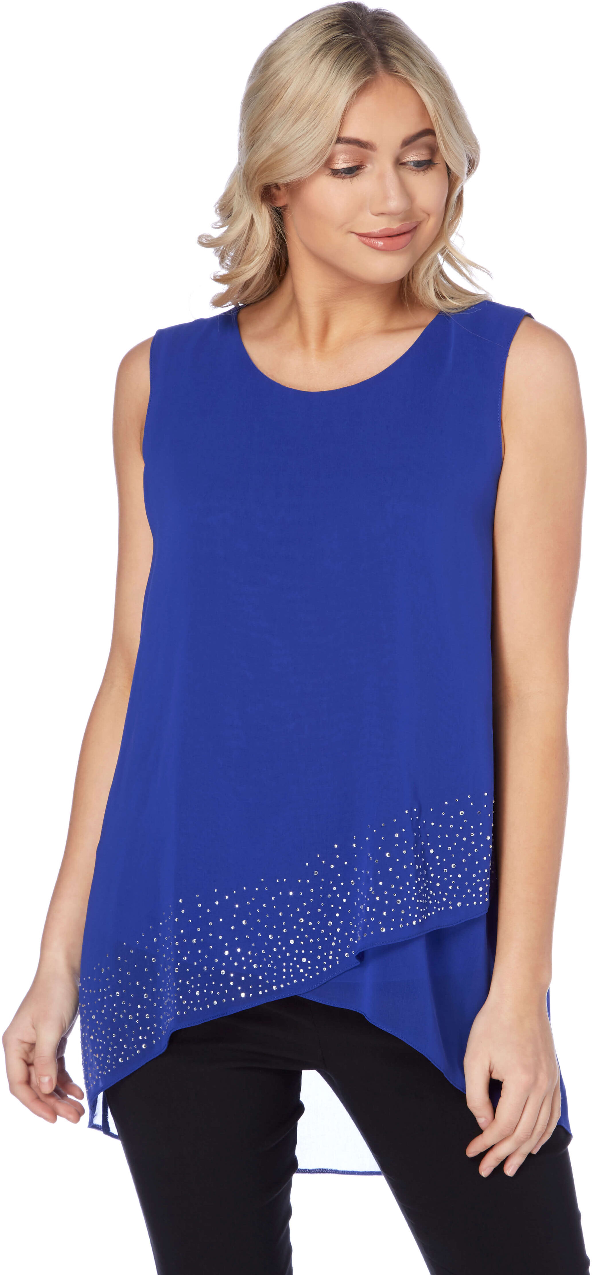 Roman Originals Chiffon Diamante Embellished Top Roman Originals Chiffon Diamante Embellished Top