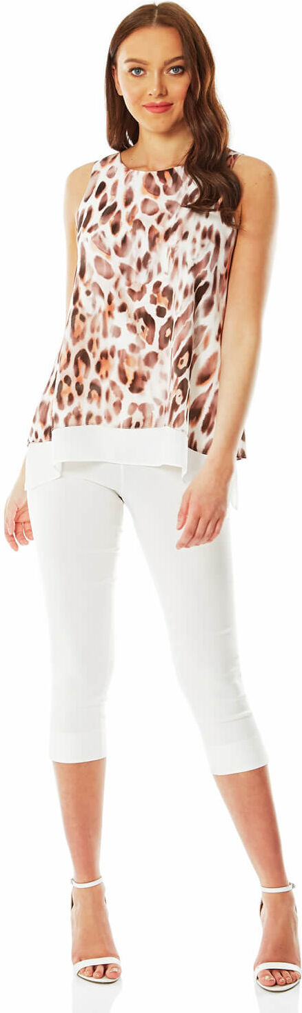 Roman Originals Animal Print Chiffon Vest Top Roman Originals Animal Print Chiffon Vest Top