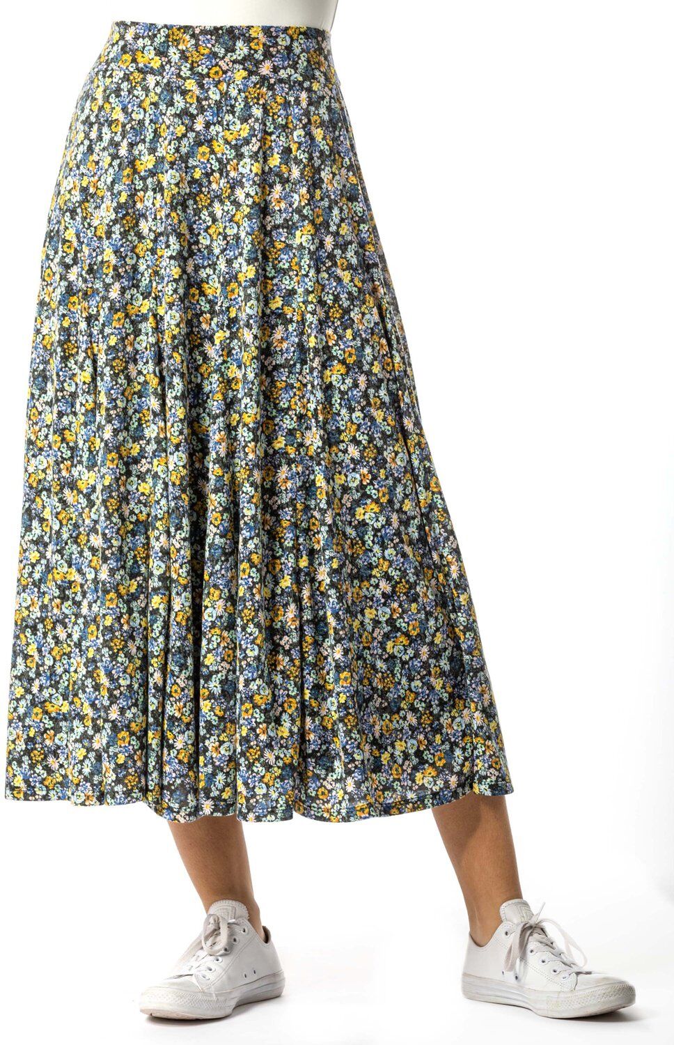 Roman Originals Ditsy Floral Burnout Midi Skirt Roman Originals Ditsy Floral Burnout Midi Skirt