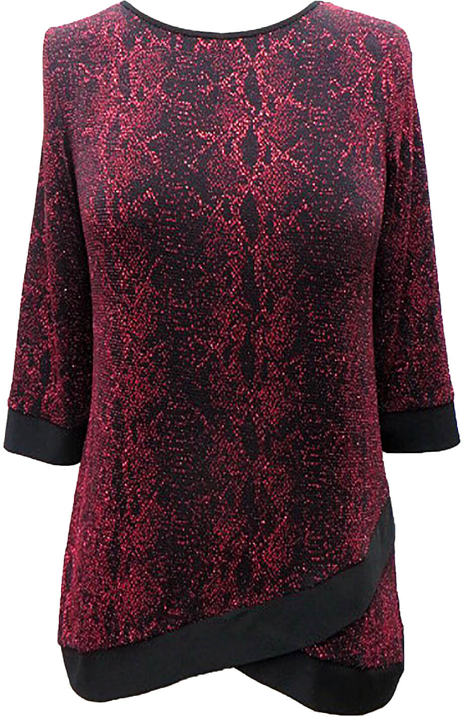 Roman Originals Asymmetric Animal Print Shimmer Top Roman Originals Asymmetric Animal Print Shimmer Top
