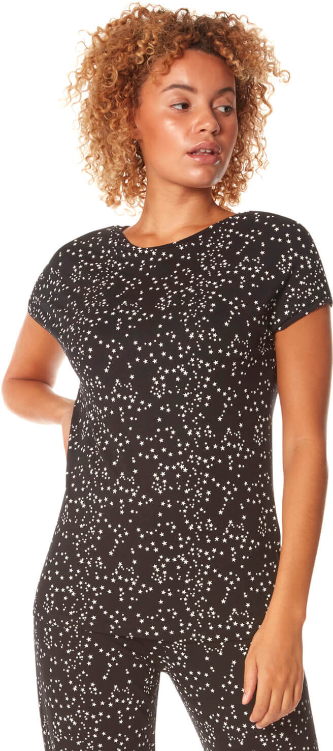 Roman Originals Ditsy Star Print Lounge T-Shirt Top Roman Originals Ditsy Star Print Lounge T-Shirt Top