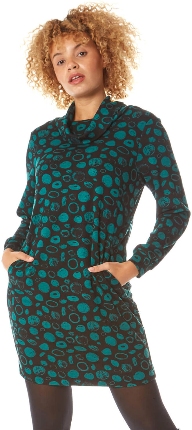 Roman Originals Spot Print Cowl Neck Dress Roman Originals Spot Print Cowl Neck Dress